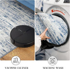 Modern Abstract Entryway Rug Indoor 2x3 Washable Rug Non-Slip Soft Small Area Rug Blue White Kitchen Mats Thin Print Faux Wool Floor Carpet Throw Rugs for Entrance Bedroom Office Home Decor