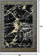 GLORY RUGS Area Rugs Marble 8x10 Black Gold Carpet Modern Abstract Rug Living Room Dining Bedroom Rug