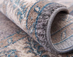 Unique Loom Salzburg Collection Classic Traditional Design Oriental Inspired Border Area Rug (8' 0 x 11' 0 Rectangular, Gray/Beige)
