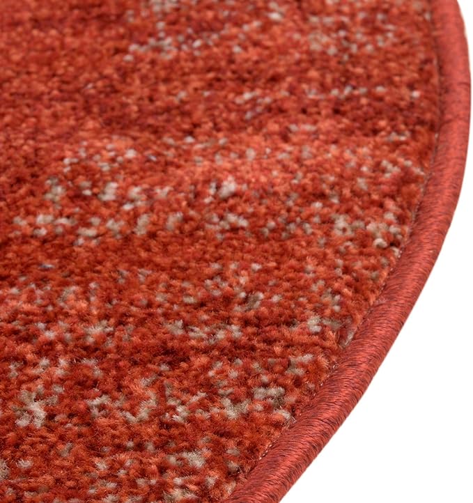 Rugs.com Angelica Collection Rug – 6 Ft Round Terracotta Medium Rug Perfect for Kitchens, Dining Rooms