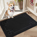 BEQHAUSE Door Mat 20" x 32", Non-Slip Door Mats Indoor Entryway Rugs Washable Low-Profile Absorbent and Stain Resist Floor Mats, Dog Door Mat for Front Back Door, Muddy Wet Shoes & Paws, Black