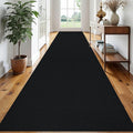 EARTHALL Extra Long Runner Rug 3x18 Ft Washable Runners for Hallways Cotton Non Slip Entryway Runner Braided Kitchen Runner Indoor Outdoor Carpet Runners for Hotels, Officel, Stair, Black