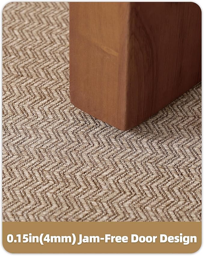 Color&Geometry Thin Indoor Entrance Mats for Home, 17"X29.5" Indoor Mats for Entryway Non Slip Rubber Backed, Dirt Trapper Door Rugs for Entryway Indoor Washable, Dark Khaki (Rolled-up NO Creases)