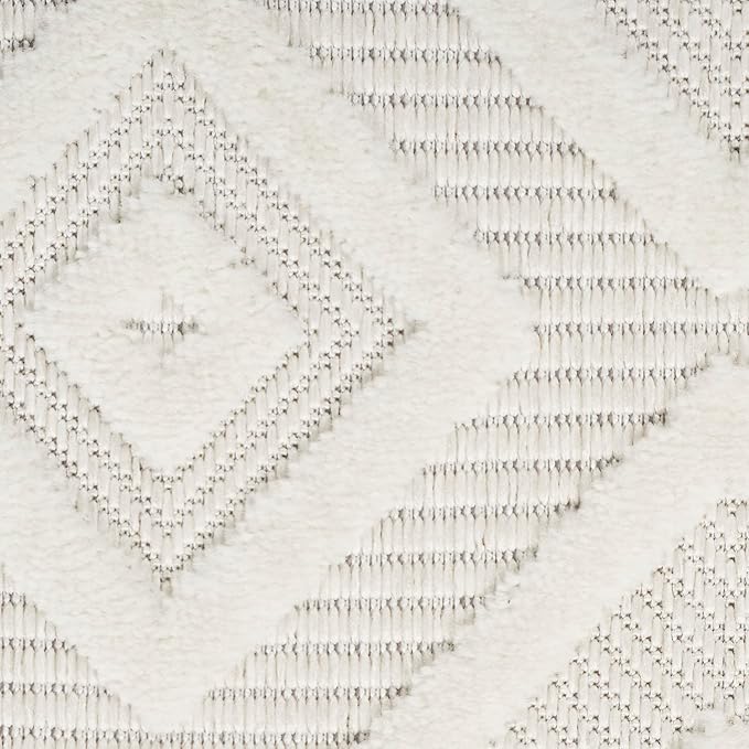 Nourison Home Versatile Ivory White 4' x Round Area Rug - Easy Clean, Non Shedding, Bed Room, Living Room, Dining Room, Kitchen (4' x Round)