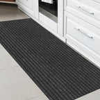 Ottomanson 2' x 5' Hallway Runner with Scraper Pile Extra Durable Non-Slip Rug Mat for Indoor & Outdoor Use - Ideal for Kitchen, Entryway, Patio & Garage - High-Traffic Carpet, Black