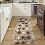 Lahome Moroccan Washable Kitchen Runner Rug - 2x6 Carpet Runners for Hallway 6Ft Non-Slip Throw Soft Laundry Room Print Distressed Modern Rug Runner for Bathroom Bedroom Entryway Living Room