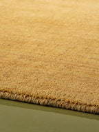 Hand Knotted Loom Wool ECO-Friendly Area Rugs - 3'x5', Rectangle, Gold Color, Solid Plain Design, High Pile Thick Handmade Anti Skid Area Rugs for Living Room, Bed Room (L00111)
