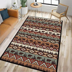 Rustic Cabin Wildlife Area Rug 3x5 Washable Bedroom Rug,Bear Moose Deer Country,Farmhouse Throw Rugs Non Slip Area Carpet Small Floor Carpets Mat for Entryway,Living Room,Laundry,Office