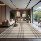 CAMILSON Easy Jute Rug 9x12, Indoor Outdoor Off-White Color Fiber Area Rugs for Living Room Patio and Dining Room Rug, Checkred Boho Woven Design, Easy-Cleaning, Washable Outside Carpet (9 x 12)