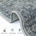 GENIMO Runner Rug 2x6 Non Slip Machine Washable Vintage Hallway Runner Rug, Low Pile Lightweight Rugs for Entryway, Hallway, Kitchen and Corridor, Ashen Taupe