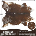 AROGAN Western Decor Faux Fur Cowhide Rug, 6.2x7 Feet Premium Animal Skin Cow Hide Rug, Durable Cow Print Rugs for Wall Decor, Western Floor Carpet for Bedroom Living Room, Spotted Brown