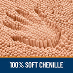 OLANLY Bathroom Rugs 30x20, Extra Soft Absorbent Chenille Bath Rugs, Rubber Backing Quick Dry, Machine Washable Bath Mats for Bathroom Floor, Tub and Shower, Home Decor Accessories, Peach