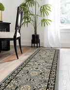 Unique Loom Espahan Collection Area Rug - Cape Cod (2' 2" x 8' 2" Runner, Dark Gray/ Black)