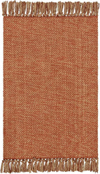 Collive Hallway Runner Rug, 2' x 5' Soft Washable Kitchen Runner Rug, Terracotta Contemporary Modern Laundry Room Rugs Indoor Hand-Woven Cotton Carpet for Bedroom Entryway Front Door