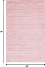 Unique Loom Trellis Frieze Collection Area Rug - Geometric (5' 1" x 8', Light Pink/ Ivory)