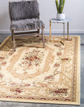 Unique Loom Versailles Collection Traditional Classic Floral Motif Area Rug (5' 0 x 8' 0 Rectangular, Ivory/ Tan)