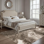 Abstract 5x7 Area Rugs: Modern Washable Rug for Living Room Bedroom Dining Room Indoor - Thin Low Pile Non-Slip Large Carpet - Beige Brown