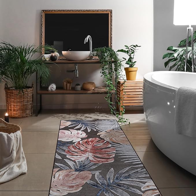 CAMILSON Runner Outdoor Rugs Oriental Retro Traditional Floral Medallion Area Rug 2x7 Non-Shedding Stain Resistant Indoor Carpet for Bathroom Hallway Kitchen Office (2 x 7 / Brown)