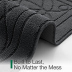 LUMI Door Mat Indoor Entrance 24"x36", Front Welcome Mat with Non-Slip Rubber Backing, Low Profile Dirt Trapper Inside Doormat for Entrance, Garage, Patio, Grey