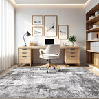 5x7 Area Rugs Living Room: Machine Washable Large Abstract Modern Soft Rug Stain Resistant Indoor Floor Non Slip Accent Carpet for Bedroom Nursery Playroom Dining Room Office Dorm Home- Black Grey