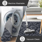 KILOCOCO Boho Kitchen Runner Rug 2x6 Washable Runner Rug, Soft Runners for Hallways Non Slip Printed Distressed Laundry Room Rug, Low-Pile Rug for Entryway/Bedroom/Living Room, Charcoal