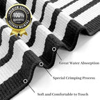 KOZYFLY Black and White Striped Porch Runner Rug 2x4.3 Ft Washable Outdoor Rug Farmhouse Outdoor Doormats Double Front Door Rug Striped Runner for Front Door Kitchen Hallway Bathroom