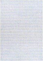 Hand-Tufted 100% Wool Area Rug – Unique Modern Geometric Grid Pattern, Soft Plush Textured Carpet for Living Room, Bedroom, Dining Room & Entryway (Blue, 5' x 8')