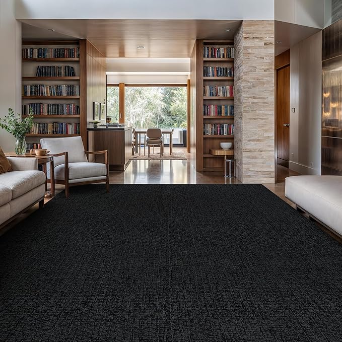 Easy Jute Rugs 5x7 Dark Gray Color Living Room Indoor Outdoor Area Rug for Farmhouse Patio and Kitchen Rug High Traffic Washable Easy to Clean Solid Boho Woven Design Outside Carpet (5 x 7)