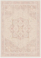 RUGGABLE Washable Area Rug – Kamran Soft Pink 10x14, Stain-Resistant, Non-Slip – Large Machine Washable Rugs for Living Room, Bedroom, Hallway, Entryway & Office–with Cushioned Pad
