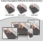 Dark Grey Bathroom Rugs 24x36 Non Slip Fluffy Bath Mat for Bathroom Floor Washable Plush Luxury Bath Rug for Tub Soft Shaggy Absorbent Shower Sink Mat