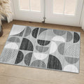 MUJOO Small Rug Washable,Boho Area Rugs for Entryway Bathroom Entry Entrance Bedroom Kitchen,Front Door Mat Throw Carpet Non Slip Indoor Soft Modern Abstract 2x3 Black and Grey