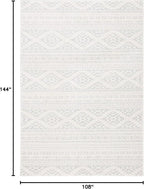 SAFAVIEH Area Rug 9x12 - Tulum Collection - Large - Ivory & Light Grey, Moroccan Boho Tribal Design, Non-Shedding & Easy to Clean, Ideal for Living Room, Bedroom, Dining Space (TUL272G)