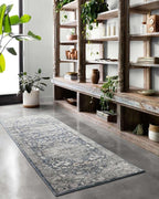 Loloi Teagan Collection TEA-01 Denim/Mist 2'-8" x 10'-6" Runner Rug, Large, Soft Neutral Rug, High-Traffic for Living Room, Bedroom, Home Office, Dining Area