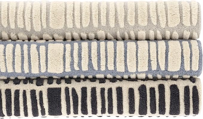 Dash and Albert Roark Wool Area Rug - 8.5 X 11.5 Charcoal Geometric Hand Tufted Accent Rug - Durable, High Traffic Areas Hallway, Living Room, Stairs - Premium Luxury Hotel Quality Soft Breathable