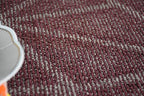 Furnish my Place Geometrical Pattern Indoor/Outdoor Refine Burgundy Abstract Area Rug, Doorway Mat, Contemporary Rug for Living Room, Entryway, Made in USA - 4' x 5' Oval