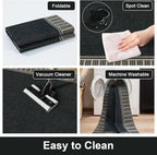 OJIA Easy Jute 3x5 Outdoor Rug Front Door Mats Washable Rugs for Entryway, Striped Border Black Rug Non-Slip Indoor Doormat Outdoor Porch Rug Farmhouse Area Rug for Outside Patio Living Room