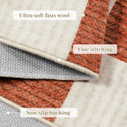 LIVEBOX 8x10 Area Rugs for Living Room, Checkered Non-Slip Washable Rugs, Farmhouse Neutral Classic Halloween Pattern Large Boys Area Rug for Bedroom, Carpet for Dining Room Office(Orange,8'x10')