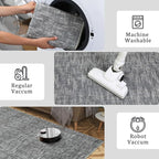 RUGSREAL Living Room Area Rug 10x13 Modern Solid Color Large Bedroom Rug with Rubber Backing Stain Resistant Low Pile Dining Room Throw Carpet Contemporary Washable Rug for Home Decor Office, Grey