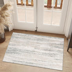 MUJOO Small Rug Washable,2x3 Area Rugs for Entryway Entry Entrance Bedroom Bathroom,Modern Abstract Low Pile Throw Rug,Front Door Mat Non Slip Accent Neutral Carpet Indoor Beige and Grey