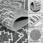 Wonnitar Moroccan 4x6 Area Rug, Washable Dark Gray Living Room Rug, Non-Slip Boho Rug for Bedroom, Farmhouse Non-Shedding Soft Indoor Carpet for Kitchen Entryway Mud Room (Dark Grey,4'x6')