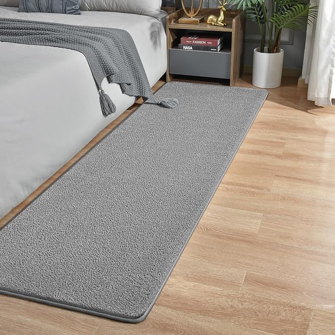 Runner Rug for Hallway, 2x8 Feet Non-Slip Washable Grey Long Area Rug Runners for Hallways Bedroom, Soft Modern Comfy Memory Foam Runner Rugs Indoor Carpet for Kitchen Entrance Living Room