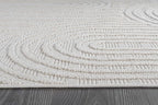 Beverly Rug Micro Loop Area Rug White 6x9 Modern Luxury Soft Circle Geometric Durable Indoor Area Rugs for Living Dining Room Office Stain Resistant Non Shedding Casual Indoor Carpet White 6 x 9