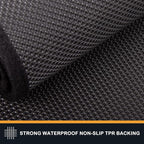 PURRUGS Dirt Trapping Door Mat 31.5" x 47", Non-Slip Machine Washable Entry Rug, Shoe Scraper, Dog Doormat, Super Absorbent Welcome Mat for Front & Back Door, Muddy Shoes & Paws, Bluish Grey-Black
