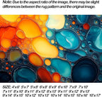 Modern Abstract Area Rug, Fluid Art Abstract Area Rug, Modern Colorful Bubbles Rugs, Geometric Rugs, Washable Non Slip Soft Alcohol Ink Carpet for Living Room (8' x 12'(Rectangular))