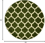 Rugs.com Lattice Collection Rug – 6 Ft Round Dark Green Medium Rug Perfect for Kitchens, Dining Rooms