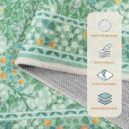 Lahome Floral Washable Area Rugs 5x7, Soft Green Rugs for Living Room Bedroom, Boho Non Slip Low Pile Forest Stain Resistance Large Throw Carpet for Farmhouse Dining Room Office,Sage Green