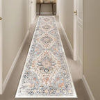 Enkor Runner Rugs for Hallway, 2x10 Washable Soft Non Slip Floor Rugs for Kitchen, Modern Mat for Living Room Bedroom Entryway Orange & Black