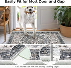 KOZYFLY Boho Area Rug 5x7 Ft Thin Washable Rugs for Living Room Faux Wool Throw Carpet Printed Non Slip Rug for Entryway Bedroom Dining Room Living Space, Black/Taupe/Beige