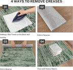 Modern Abstract Hallway Runner Rug, Forest Green Washable Kitchen Runner Non-Slip Soft 2x8 Runner Rug Thin Print Faux Wool Carpet for Entryway Bedroom Laundry Room Indoor