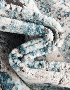 Rugs.com Leipzig Collection Rug – 8 Ft Square Blue Low-Pile Rug Perfect for Living Rooms, Kitchens, Entryways